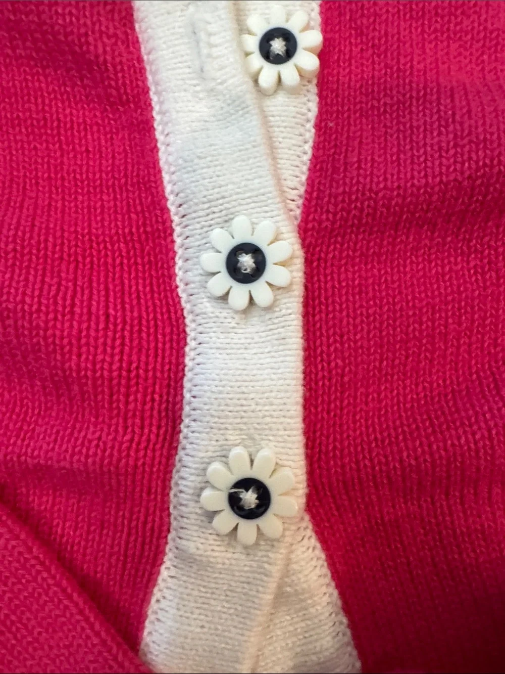 Gymboree Bright Pink Cardigan with White Trim